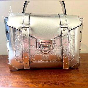 Michael Kors Manhattan Crossbody Purse Metallic Mirror - no dust bag